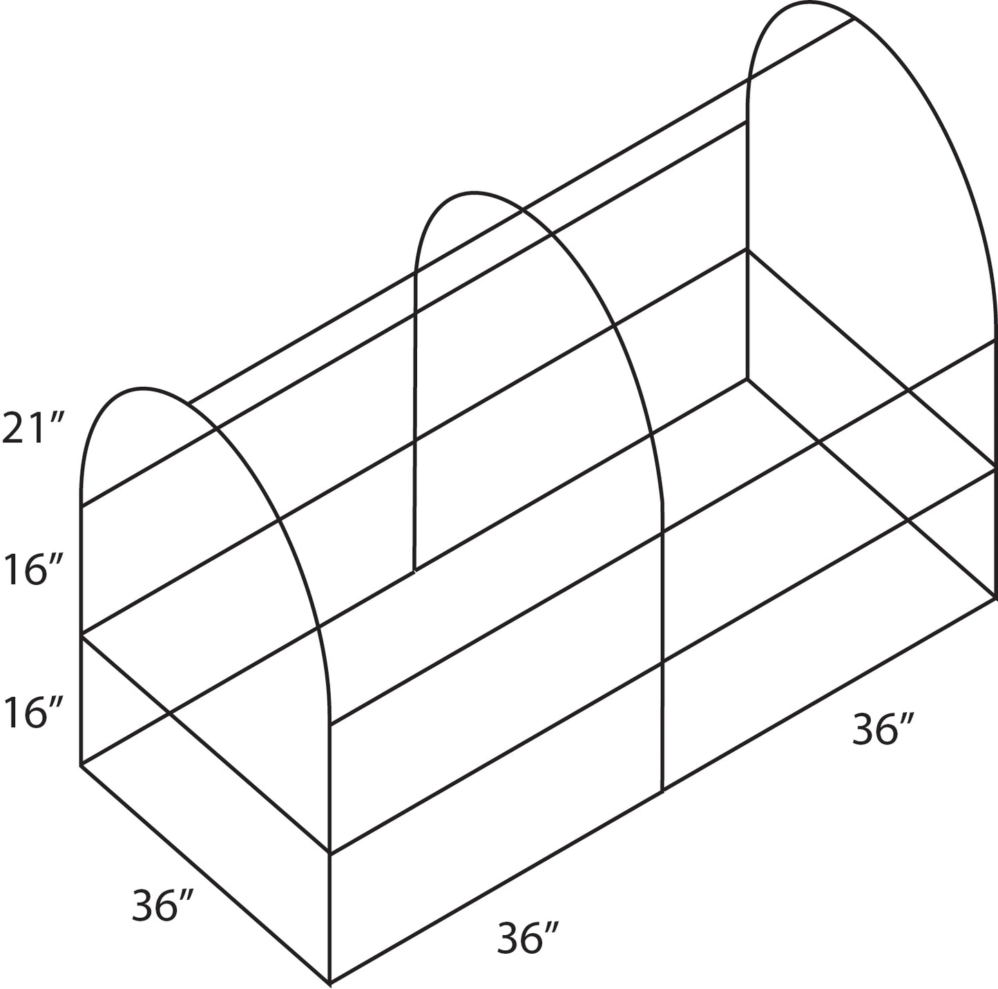Replacement Frame for 3-in-1 Garden System (36"x72"x53")