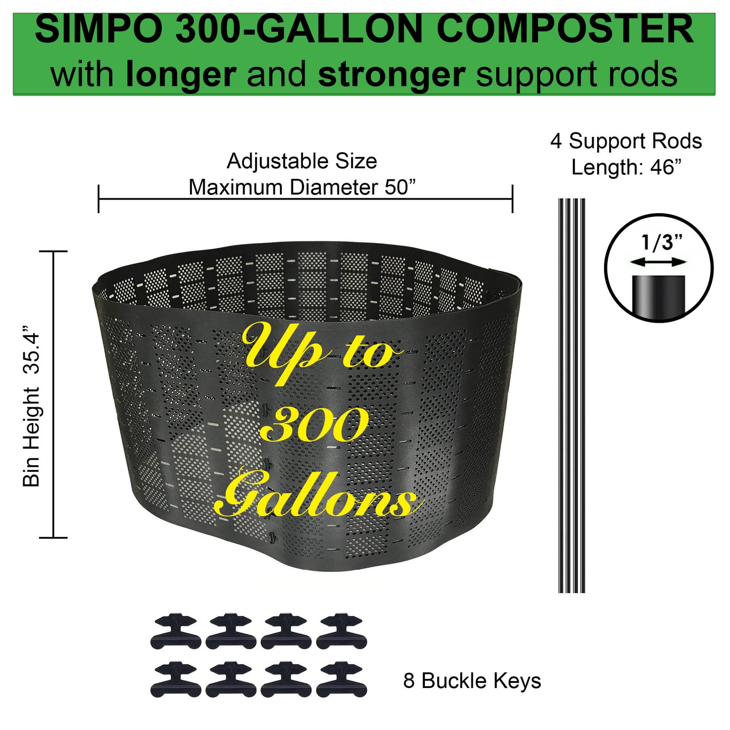 Expandable Backyard Compost Bin (300 Gallons)