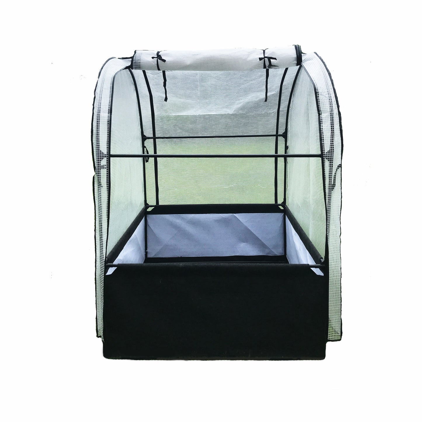 3-in-1 Garden System: Raised Fabric Bed + Greenhouse + Protective Net 44” x 44” x 61”