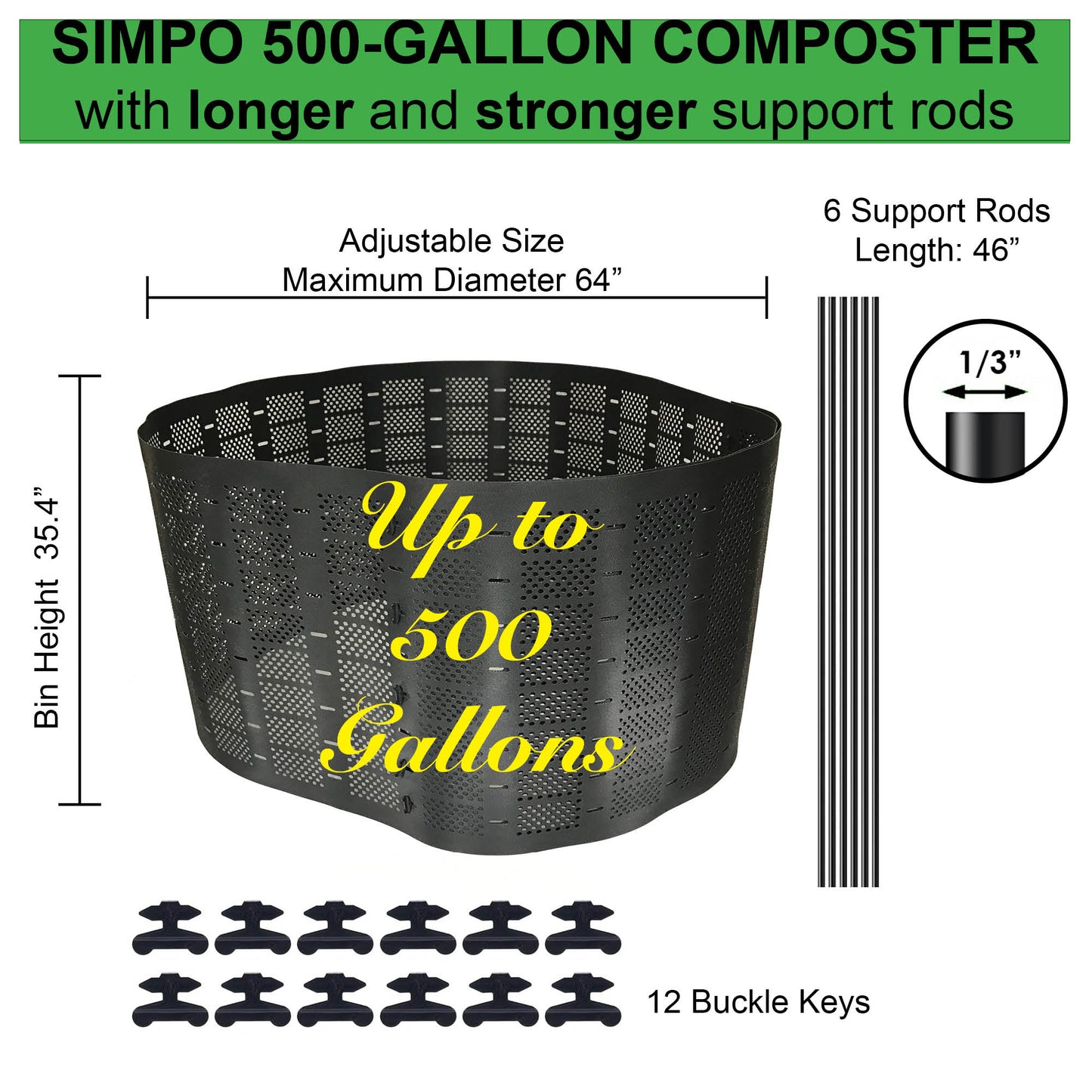 Expandable Backyard Compost Bin (500 Gallons)